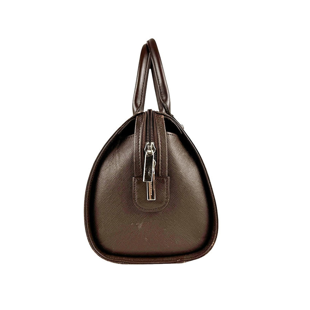Burberry handbag leather brown silver